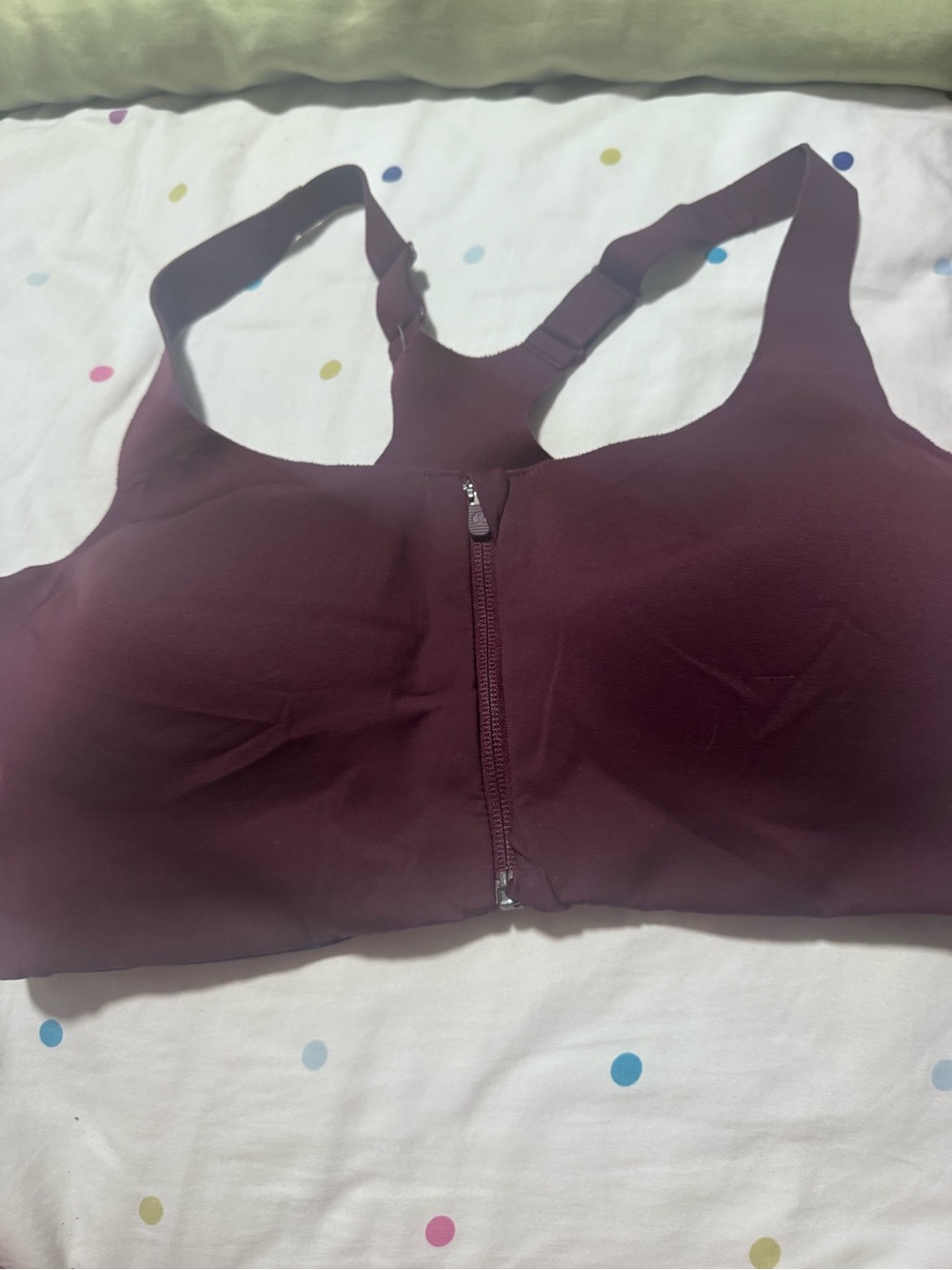 lululemon athletica Front-Zip Sports Bra in Deep Plum